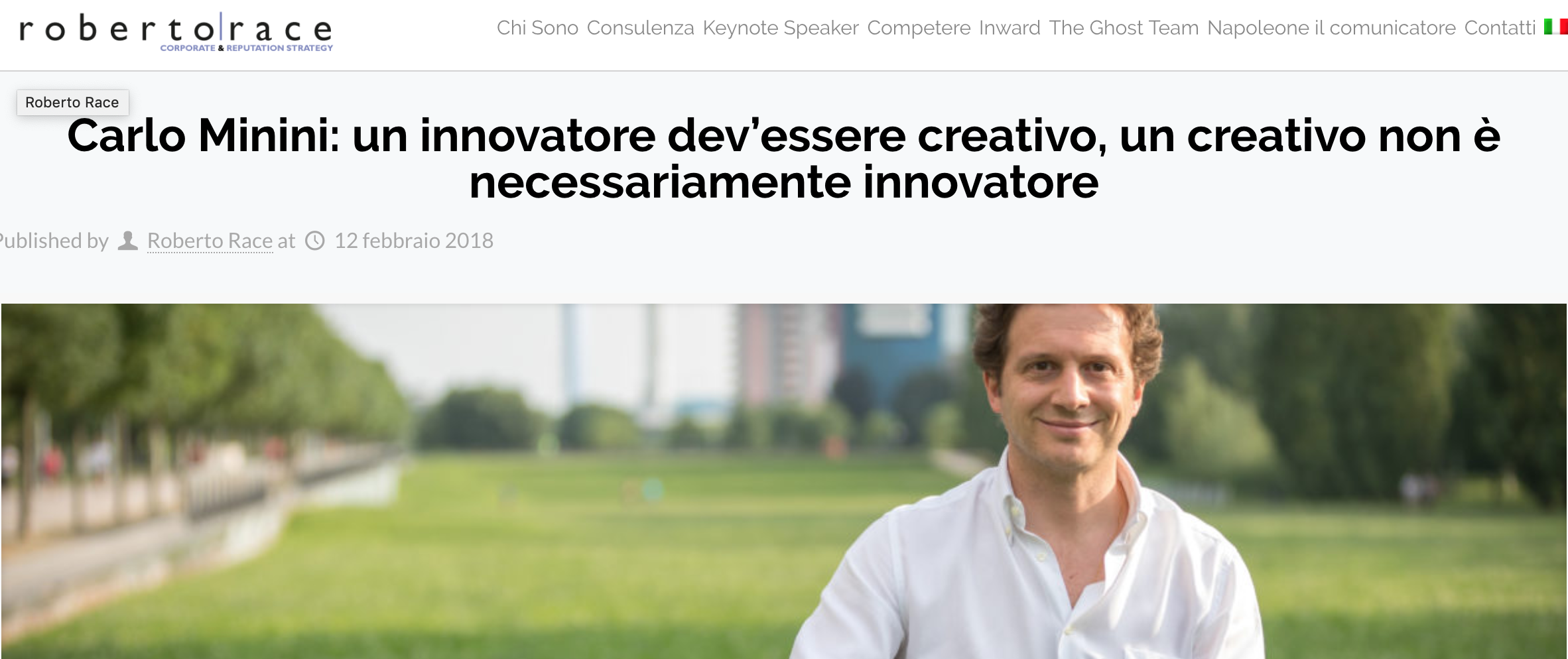 Carlo Minini: un innovatore dev'essere creativo, un creativo non è