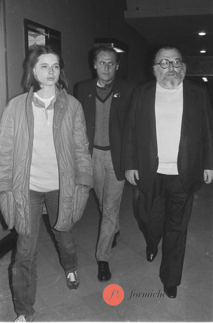 Isabella Rossellini, Renzo Arbore, Sergio Leone (1981)