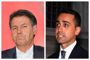 I contendenti Conte e Di Maio visti da Pizzi. Foto d’archivio