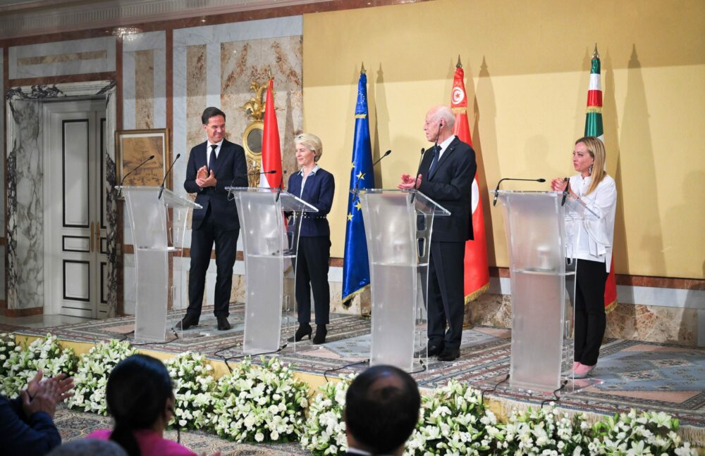 Rutte von der Leyen Meloni Saied Tunisia