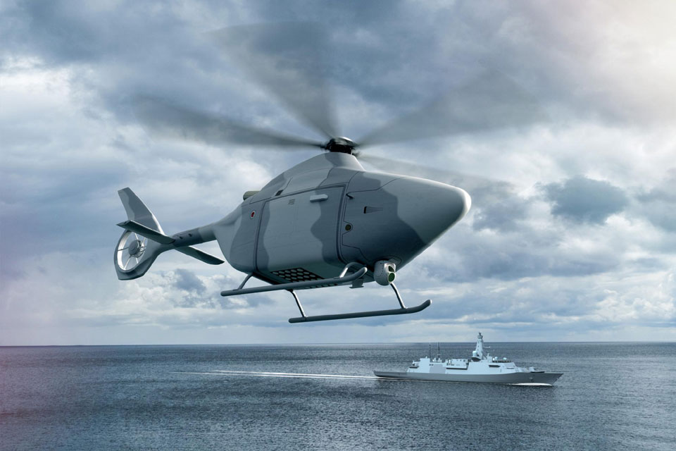 Leonardo svela Proteus, il concept del nuovo elicottero unmanned per la Royal Navy