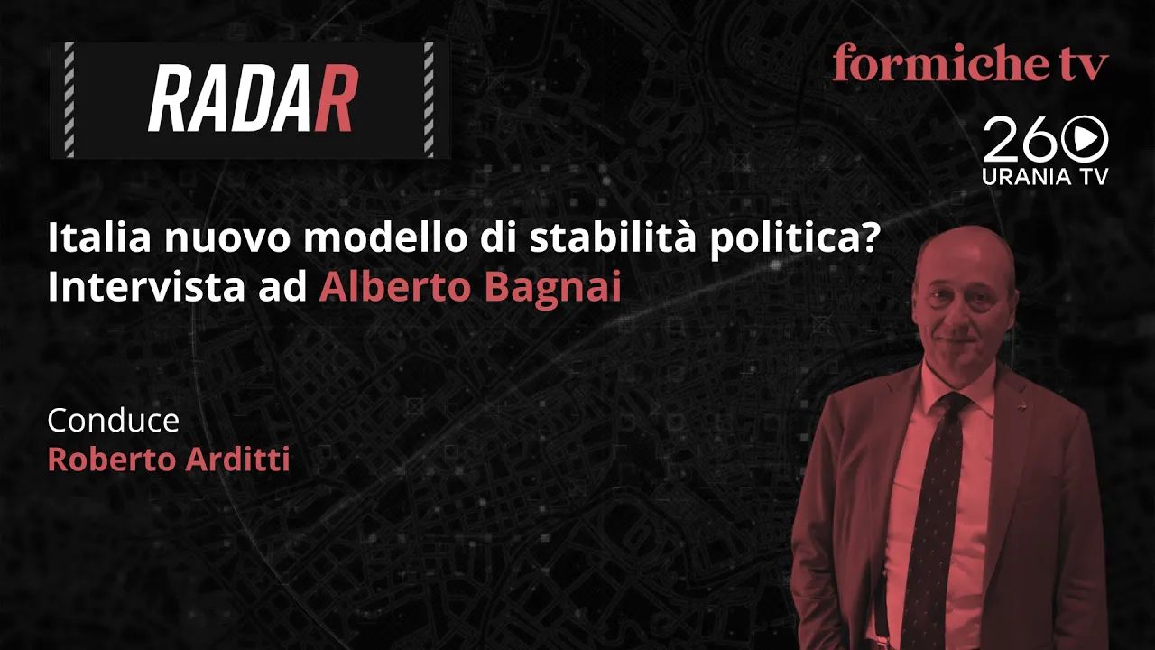 Italia nuovo modello di stabilità politica? Intervista ad Alberto Bagnai nella puntata di Radar per FormicheTv