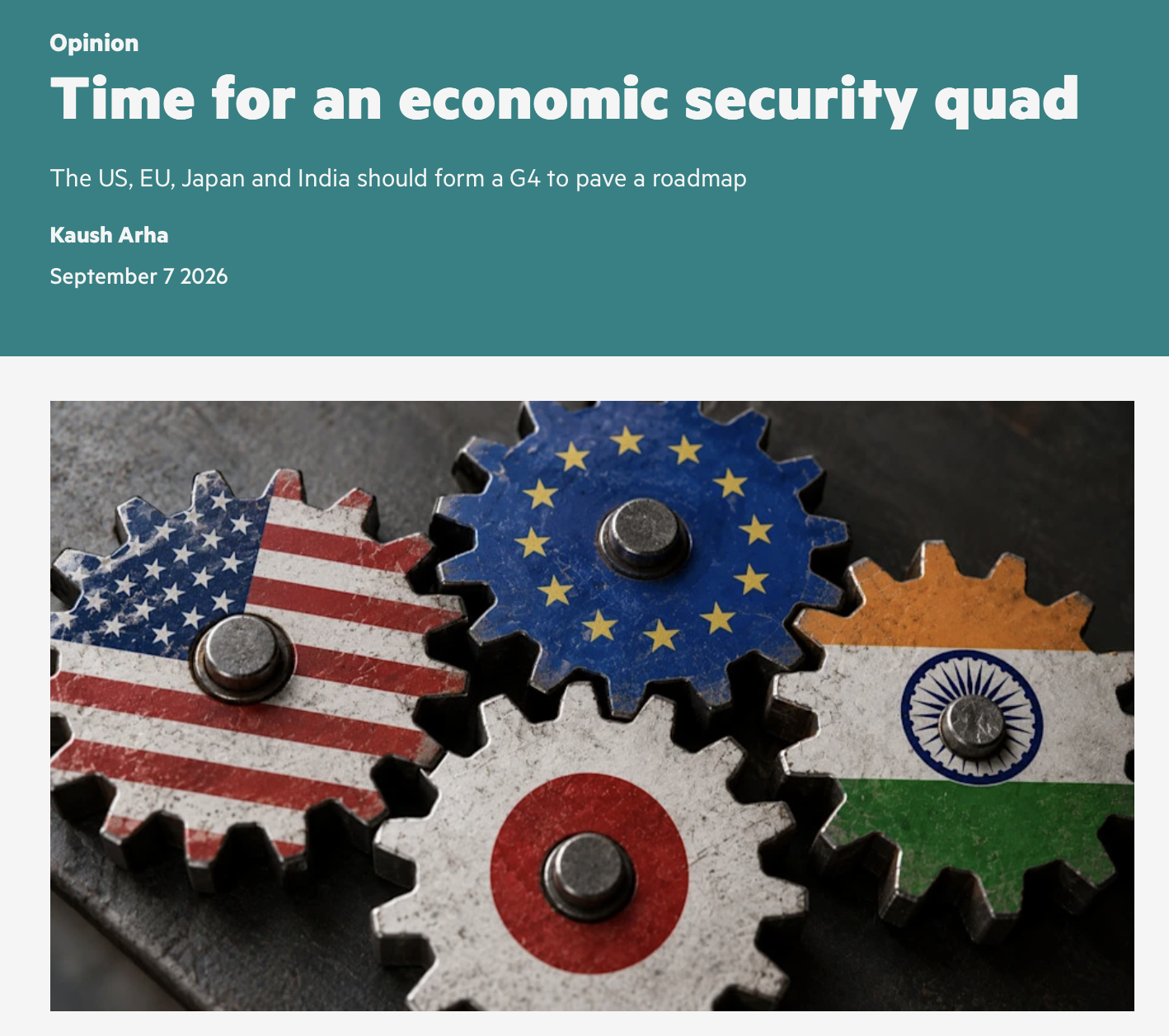 un quad per la sicurezza economica la proposta di arha per usa ue giappone e india da Formiche.net un quad per la sicurezza economica la proposta di arha per usa ue giappone e india